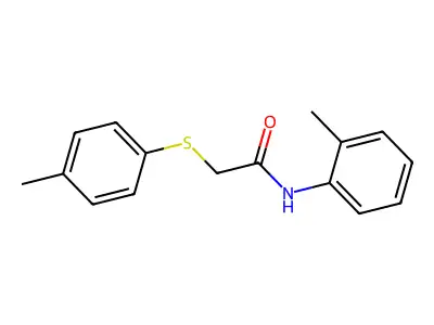 N-(2-methylphenyl)-2-[(4-methylphenyl)sulfanyl]acetamide structure