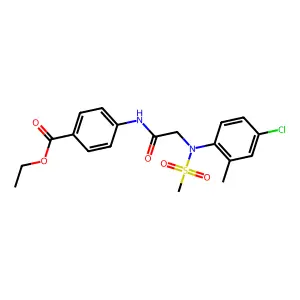 Ethyl 4-({[4-chloro-2-methyl(methylsulfonyl)anilino]acetyl}amino)benzoate structure