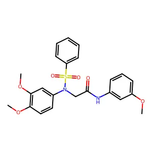 2-[N-(benzenesulfonyl)-3,4-dimethoxyanilino]-N-(3-methoxyphenyl)acetamide structure