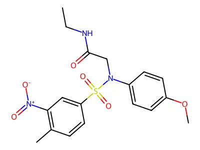 N-ethyl-2-(4-methoxy-N-(4-methyl-3-nitrophenyl)sulfonylanilino)acetamide structure