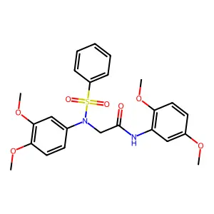 2-[N-(benzenesulfonyl)-3,4-dimethoxyanilino]-N-(2,5-dimethoxyphenyl)acetamide structure