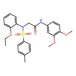 N-(3,4-dimethoxyphenyl)-2-(2-ethoxy-N-(4-methylphenyl)sulfonylanilino)acetamide structure