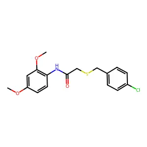2-[(4-chlorobenzyl)sulfanyl]-N-(2,4-dimethoxyphenyl)acetamide structure