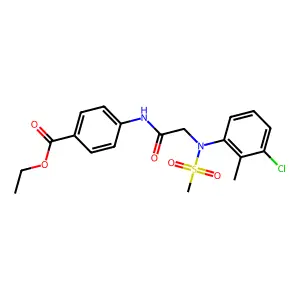 Ethyl 4-({[3-chloro-2-methyl(methylsulfonyl)anilino]acetyl}amino)benzoate structure