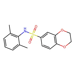 N-(2,6-dimethylphenyl)-2,3-dihydro-1,4-benzodioxine-6-sulfonamide structure