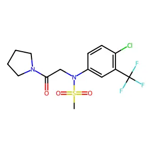 N-[4-chloro-3-(trifluoromethyl)phenyl]-N-(2-oxo-2-pyrrolidin-1-ylethyl)methanesulfonamide structure