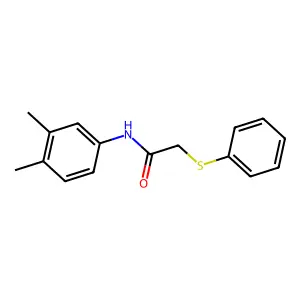 N-(3,4-dimethylphenyl)-2-phenylsulfanylacetamide structure