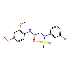 2-(3-bromo-N-methylsulfonylanilino)-N-(2,4-dimethoxyphenyl)acetamide structure