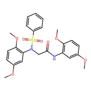 2-[N-(benzenesulfonyl)-2,5-dimethoxyanilino]-N-(2,5-dimethoxyphenyl)acetamide structure