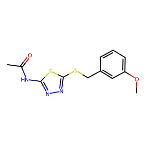 N-{5-[(3-methoxybenzyl)sulfanyl]-1,3,4-thiadiazol-2-yl}acetamide structure