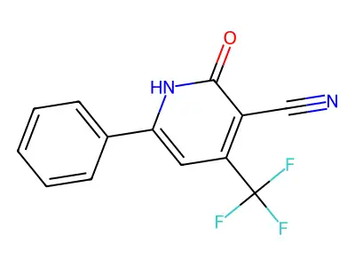 2-Oxo-6-phenyl-4-(trifluoromethyl)-1,2-dihydropyridine-3-carbonitrile structure