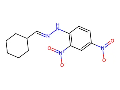 N-(cyclohexylmethylideneamino)-2,4-dinitro-aniline structure