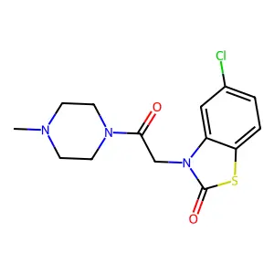 2-Benzothiazolinone, 5-chloro-3-(4-methylpiperazin-1-yl)carbonylmethyl- structure