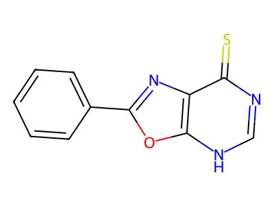 2-phenyl-4H-[1,3]oxazolo[5,4-d]pyrimidine-7-thione structure
