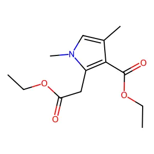 Ethyl 3-(ethoxycarbonyl)-1,4-dimethyl-1H-pyrrole-2-acetate structure