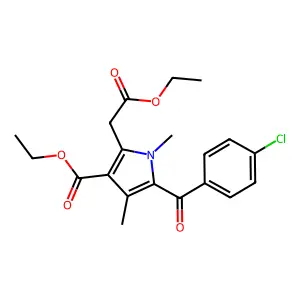 ethyl 5-(4-chlorobenzoyl)-3-(ethoxycarbonyl)-1,4-dimethyl-1H-pyrrole-2-acetate structure