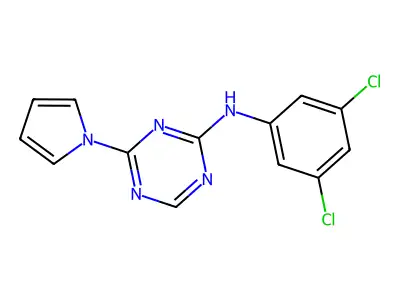 N2-(3,5-dichlorophenyl)-4-(1H-pyrrol-1-yl)-1,3,5-triazin-2-amine structure
