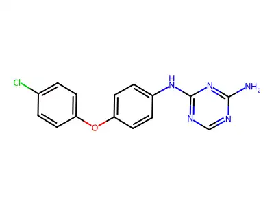 2-N-[4-(4-chlorophenoxy)phenyl]-1,3,5-triazine-2,4-diamine structure