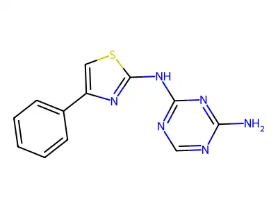 2-N-(4-phenyl-1,3-thiazol-2-yl)-1,3,5-triazine-2,4-diamine structure