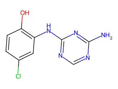 2-[(4-Amino-1,3,5-triazin-2-yl)amino]-4-chlorophenol structure