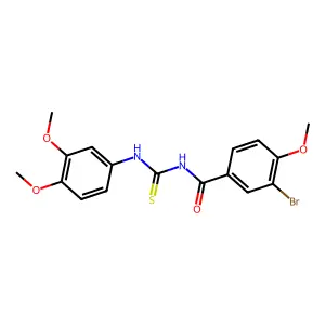 N-(3-bromo-4-methoxybenzoyl)-N'-(3,4-dimethoxyphenyl)thiourea structure