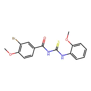 N-(3-bromo-4-methoxybenzoyl)-N'-(2-methoxyphenyl)thiourea structure