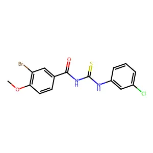 N-(3-bromo-4-methoxybenzoyl)-N'-(3-chlorophenyl)thiourea structure