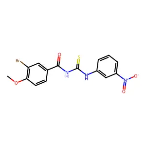 3-bromo-4-methoxy-N-[(3-nitrophenyl)carbamothioyl]benzamide structure