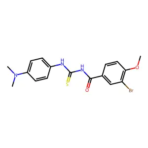 3-bromo-N-{[4-(dimethylamino)phenyl]carbamothioyl}-4-methoxybenzamide structure