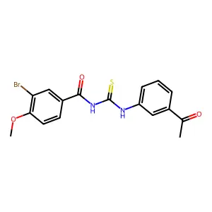 N-[(3-acetylphenyl)carbamothioyl]-3-bromo-4-methoxybenzamide structure