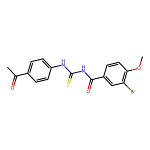 N-(4-acetylphenyl)-N'-(3-bromo-4-methoxybenzoyl)thiourea structure