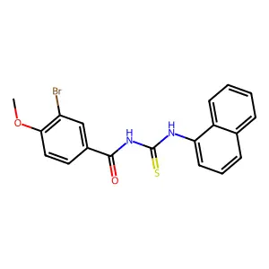 3-bromo-4-methoxy-N-(naphthalen-1-ylcarbamothioyl)benzamide structure