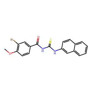 3-bromo-4-methoxy-N-(naphthalen-2-ylcarbamothioyl)benzamide structure