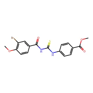 Methyl 4-({[(3-bromo-4-methoxybenzoyl)amino]carbothioyl}amino)benzoate structure
