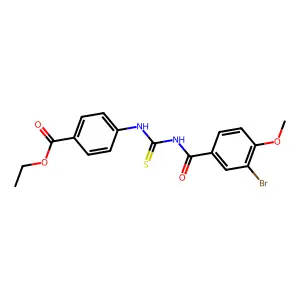 Ethyl 4-({[(3-bromo-4-methoxybenzoyl)amino]carbothioyl}amino)benzoate structure
