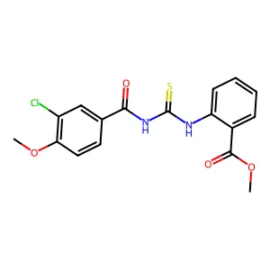 Methyl 2-({[(3-chloro-4-methoxybenzoyl)amino]carbothioyl}amino)benzoate structure