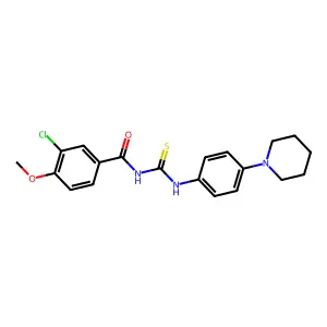 3-chloro-4-methoxy-N-[(4-piperidin-1-ylphenyl)carbamothioyl]benzamide structure