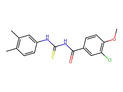 3-chloro-N-[(3,4-dimethylphenyl)carbamothioyl]-4-methoxybenzamide structure