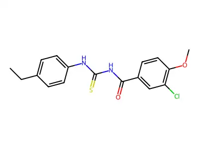 3-chloro-N-[(4-ethylphenyl)carbamothioyl]-4-methoxybenzamide structure