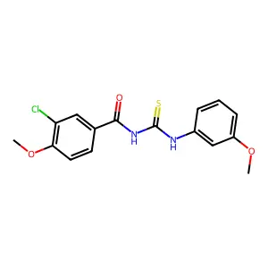 3-chloro-4-methoxy-N-[(3-methoxyphenyl)carbamothioyl]benzamide structure