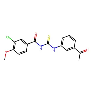 N-[(3-acetylphenyl)carbamothioyl]-3-chloro-4-methoxybenzamide structure