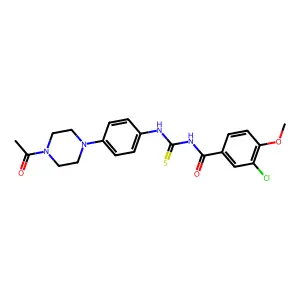 N-[[4-(4-acetylpiperazin-1-yl)phenyl]carbamothioyl]-3-chloro-4-methoxybenzamide structure