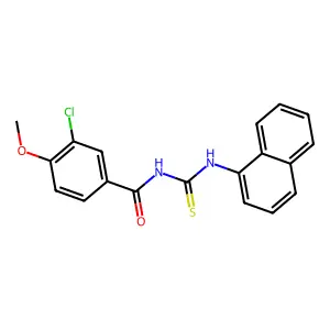 N-(3-chloro-4-methoxybenzoyl)-N'-(1-naphthyl)thiourea structure