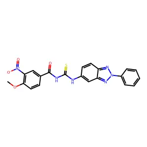 4-methoxy-3-nitro-N-[(2-phenylbenzotriazol-5-yl)carbamothioyl]benzamide structure