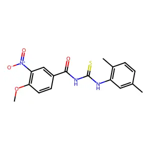 N-[(2,5-dimethylphenyl)carbamothioyl]-4-methoxy-3-nitrobenzamide structure