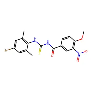 N-[(4-bromo-2,6-dimethylphenyl)carbamothioyl]-4-methoxy-3-nitrobenzamide structure