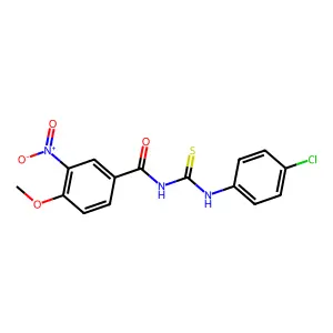 N-[(4-chlorophenyl)carbamothioyl]-4-methoxy-3-nitrobenzamide structure