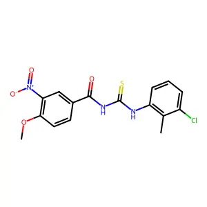N-[(3-chloro-2-methylphenyl)carbamothioyl]-4-methoxy-3-nitrobenzamide structure