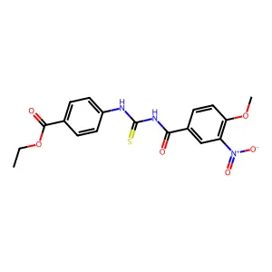 Ethyl 4-({[(4-methoxy-3-nitrophenyl)carbonyl]carbamothioyl}amino)benzoate structure
