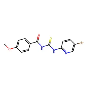 N-[(5-bromopyridin-2-yl)carbamothioyl]-4-methoxybenzamide structure